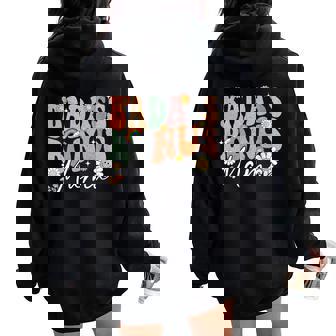 Badass Bonus Mama Retro Groovy Bonus Mama Mother's Day Women Oversized Hoodie Back Print - Thegiftio