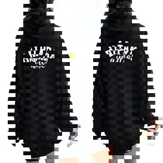 Ballpark Auntie Softball Baseball Aunt Of Ballers Women Oversized Hoodie Back Print - Thegiftio UK