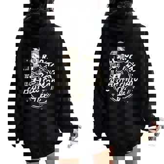 Band Mom Skeleton Mom Rocking The Band Mom Life Women Oversized Hoodie Back Print - Thegiftio