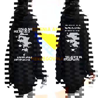 Bandera Bosnia Y Herzegovina Para Hombres Es Y Niños Bosnios Women Oversized Hoodie Back Print - Regaloses