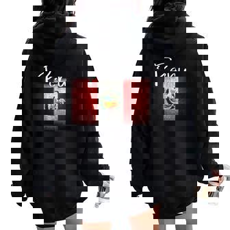 Bandera De Perú Peruana Camisa De Perú Para Es Y Hombres Cuello Women Oversized Hoodie Back Print - Regaloses