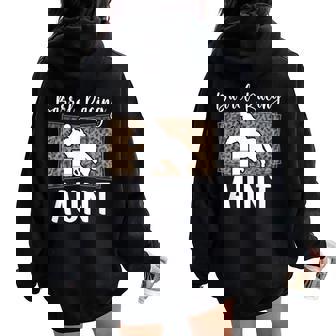 Barrel Racing Aunt Of A Barrel Racer Auntie Leopard Women Oversized Hoodie Back Print | Mazezy