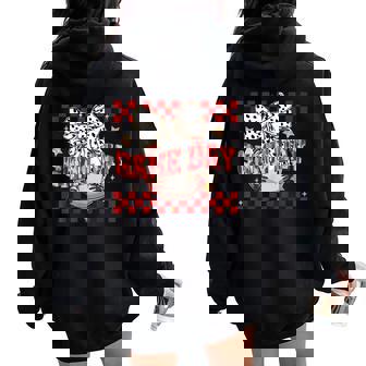 Baseball Coquette White Bow Sports Girl Women Oversized Hoodie Back Print - Thegiftio UK