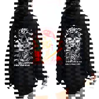 Baseball Mama At The Ballpark Mother's Day Skeleton Women Oversized Hoodie Back Print - Thegiftio UK