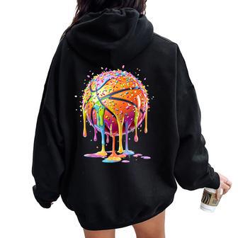 Basketball Ice Cream Drip For Boys Girls Youth Women Oversized Hoodie Back Print - Thegiftio UK