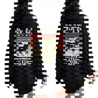 Best Cow Mom Vintage Cattle Dexter Women Oversized Hoodie Back Print | Mazezy