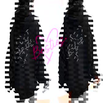 Best Friend Matching Birthday Pink Bff Bestie Sister Cousin Women Oversized Hoodie Back Print - Thegiftio