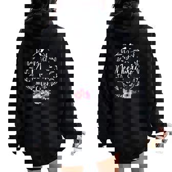 Best Meemaw Ever Floral Decoration Women Oversized Hoodie Back Print | Mazezy