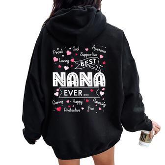 Best Nana Ever First Time Grandma Women Oversized Hoodie Back Print - Thegiftio UK