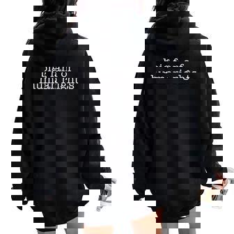 Big Fan Of Human Rights Protest Femelist Womens Women Oversized Hoodie Back Print | Mazezy