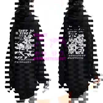 Her Biggest Fan Gymnastics Aunt Of A Gymnast Auntie Women Oversized Hoodie Back Print - Seseable