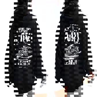 Biker Life Throws You A Curve Motorcycle Women Women Oversized Hoodie Back Print - Thegiftio