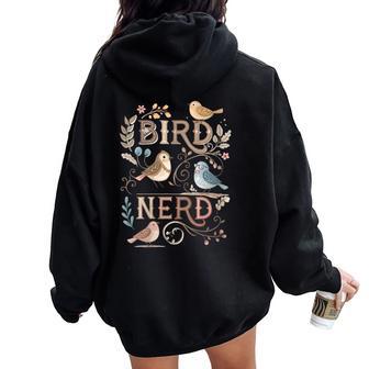 Bird Nerd Birdwatcher Estilointage Observación De Aves Amante De Las Aves Cuello Women Oversized Hoodie Back Print - Regaloses