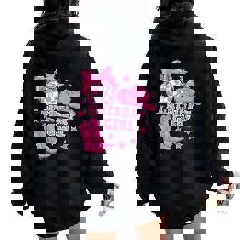 Birthday Cowgirl Western Disco Birthday Girl Party Women Oversized Hoodie Back Print - Thegiftio