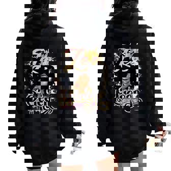 Birthday Melanin Leo Queen African American Afro Women Women Oversized Hoodie Back Print - Thegiftio