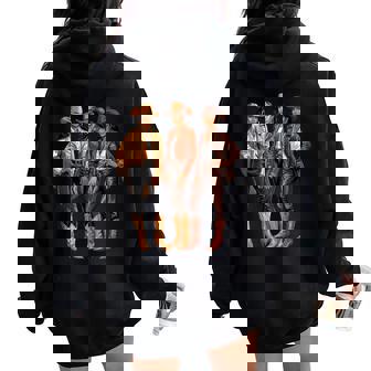 Black African American Cowgirl Western Country Texas Girls Women Oversized Hoodie Back Print - Thegiftio