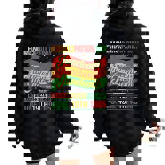 Black American Freedom 1865 Junenth Women Oversized Hoodie Back Print - Thegiftio