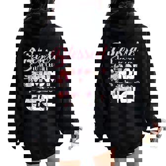 Blessed To Be Called Mom And Cece Flowers Idea Women Oversized Hoodie Back Print - Thegiftio