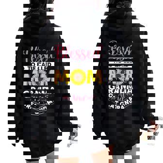 Blessed To Be Called Mom Grandma Sunflower Mother's Day Women Oversized Hoodie Back Print - Thegiftio