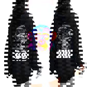 Bonoboisage Deinge Coloré Pour Amoureux Des Animaux Hommes S Noir Sweat à capuche oversize pour femme avec imprimé dans le dos - Cadeauxyz