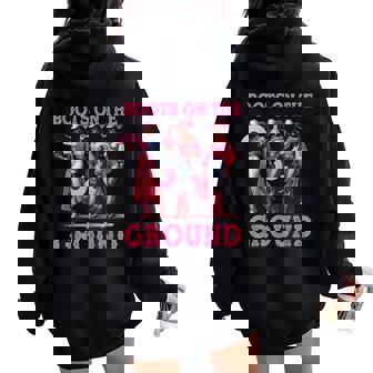 Boots On The Ground Black Cowgirl Western Black Girls Women Oversized Hoodie Back Print | Mazezy