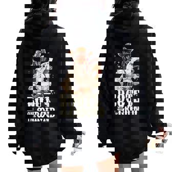 Boots On Ground Junenth Cowgirl Western Rodeo Black Women Women Oversized Hoodie Back Print - Thegiftio