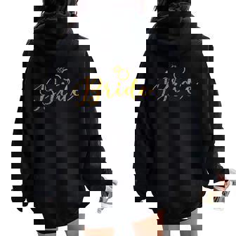 Bride Mariée Enterrement Deie De Jeune Fille Evjf Sweat à capuche oversize pour femme avec imprimé dans le dos - Cadeauxyz