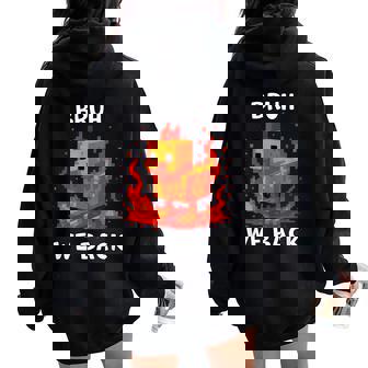 Bruh We Back Boys Back To School Chicken Women Oversized Hoodie Back Print | Mazezy