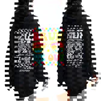 Bruh We Out Bus Drivers Groovy Happy Last Day Of School Women Oversized Hoodie Back Print - Thegiftio