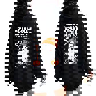 Bruh I Mean Boo Cute Boo Pumpkin Halloween Women Women Oversized Hoodie Back Print - Thegiftio