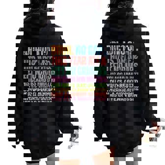 Bruh No Cap This Year Ate Last Day Of School Teacher Women Oversized Hoodie Back Print - Thegiftio