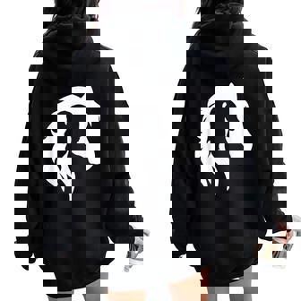 Caballoilueta Joven Chica Ecuestreaquera Women Oversized Hoodie Back Print - Regaloses
