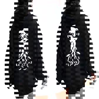 Calamars Animaux Drôle Petit Poulpeimple Calamar Sweat à capuche oversize pour femme avec imprimé dans le dos - Cadeauxyz
