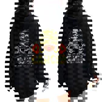 Cancer Queen Black Woman With Cap Camo Afro Girl Zodiac Women Oversized Hoodie Back Print - Thegiftio