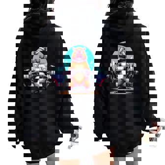 Capibara De Gimnasio Para Hombre Y In Mangas Women Oversized Hoodie Back Print - Regaloses