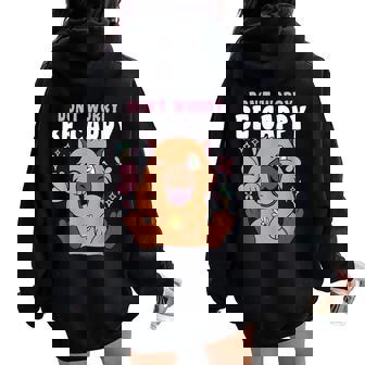 Capybara Be Cappy And Girls Cute Capibara Women Oversized Hoodie Back Print - Regaloses