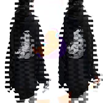 Capybara ideo Games Capybara Para Hombres Niños Es Niños Women Oversized Hoodie Back Print - Regaloses