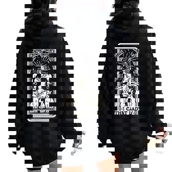 Carte De Tarotintage The Cat Lady Sweat à capuche oversize pour femme avec imprimé dans le dos - Cadeauxyz