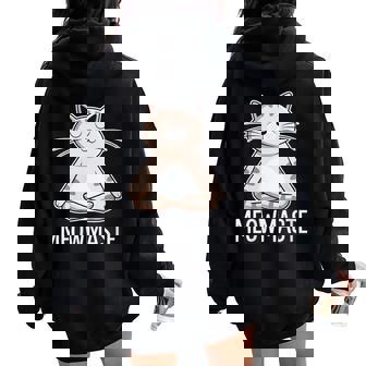 Cat De Yoga Chat De Méditation Sweat à capuche oversize pour femme avec imprimé dans le dos - Cadeauxyz