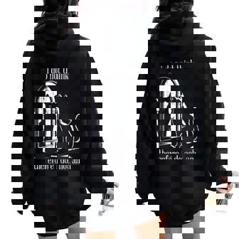 Cat I Do Not Think Therefore I Do Not Am Women Women Oversized Hoodie Back Print - Thegiftio UK