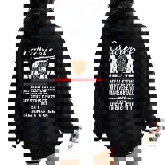 Catcher's Mom Baseball Catcher Mom Baseball Catcher Mother Women Oversized Hoodie Back Print | Mazezy