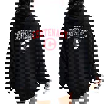 Centenary College Athletics Arch Vintage Women Women Oversized Hoodie Back Print - Thegiftio