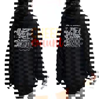 Cheer Aunt Leopard Aunt Of A Cheerleader Aunt Cheer Auntie Women Oversized Hoodie Back Print | Mazezy