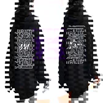 Cheer Mom Mama Bow Sport Cheerleader Cheerleading Purple Women Oversized Hoodie Back Print - Thegiftio UK