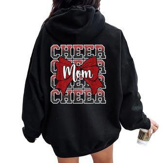 Cheer Mom Mama Bow Sport Cheerleader Cheerleading Red Women Oversized Hoodie Back Print - Thegiftio UK