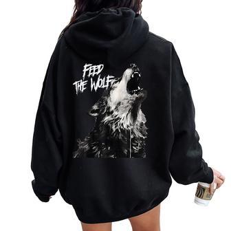 Chemise Loup Pour Homme Loup Pour Loup Lune Sweat à capuche oversize pour femme avec imprimé dans le dos - Cadeauxyz