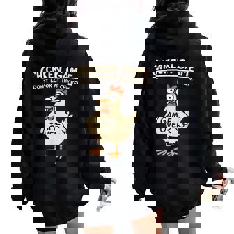 Chicken Game Don't Look At The Chicken Chicken Women Oversized Hoodie Back Print - Thegiftio UK