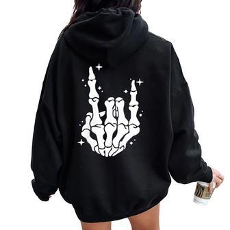Chill The Fourth Out Skeleton 4Th Of July 2 Slided Women Oversized Hoodie Back Print - Thegiftio UK