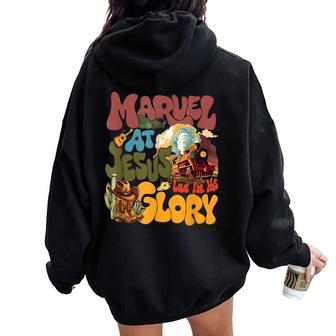 Christian Camp Vbs 2025 Wonder His Glory Junction Train Women Oversized Hoodie Back Print - Thegiftio UK