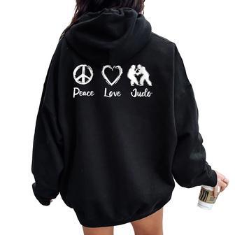 Cita De Judo Aficionado Al Judo Cuello Women Oversized Hoodie Back Print - Regaloses
